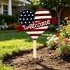 Fourth of July Garden Stake Stars And Stripes Eagle Yard Art Stake American Patriotic Stake for Backyard Lawn Decoration