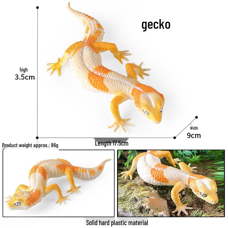 Kids  Gecko Simulation Toy: Solid Leopard-Patterned Reptile for Learning & Decoration