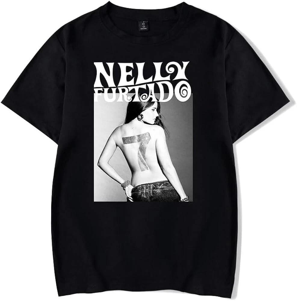 Nelly Furtado 7 Album heavy Cotton Black All Size T Shirt S
