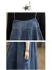 Women's French Retro Loose-Fit Denim Overalls Dress