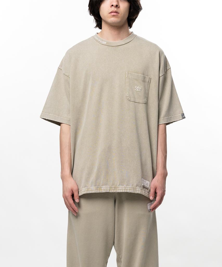 SOUND OF SUNRISE Jersey Wash Pocket T-Shirt Beige