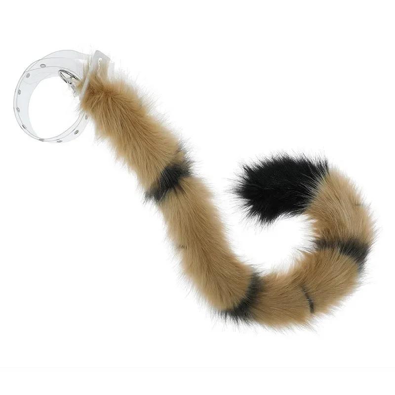 Striped Tiger Tail Kawaii Furry Tiger Tail Cosplay Costume Props Faux Fur Animal Tail Cosplay Accessories Girl Halloween Props