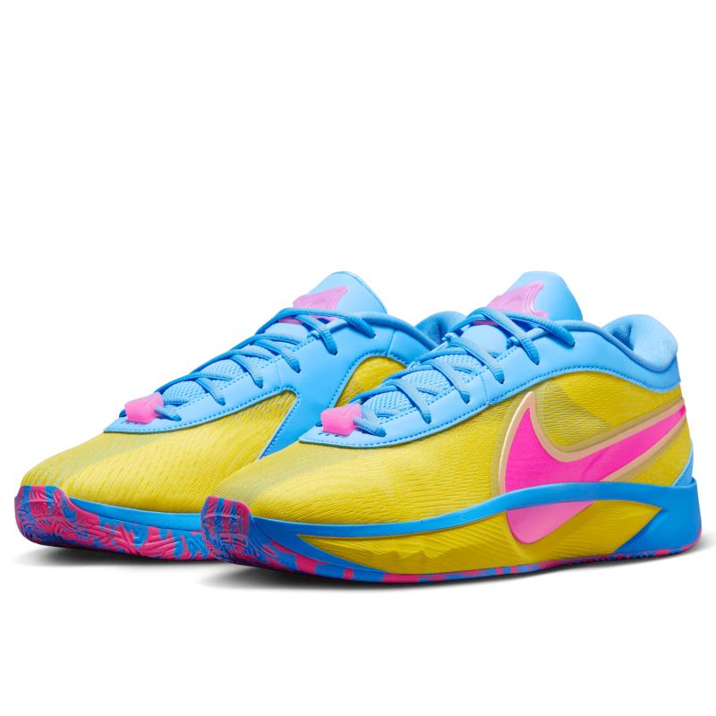 Nové basketbalové boty Nike Giannis Freak 6 s nízkým svrškem, protiskluzové a odolné proti opotřebení, pánské, žluté, růžové, modré HF1819-700
