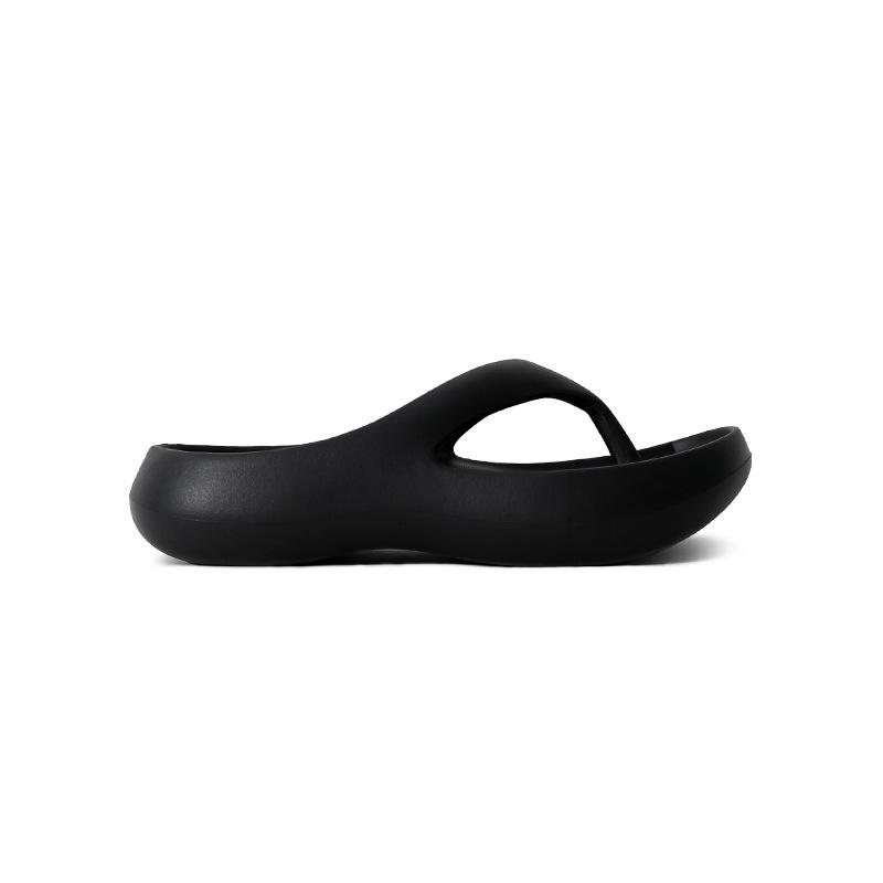 

Non-slip home wear, step on shit feeling, thick-soled flip-flops women s 2025 summer new pinch feet, sexy beach shoes, outer shoes 40 чёрный