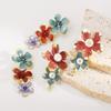 Fashion Runway Style Enamel Flower Earrings Women Minority Design Exquisite Ins Style Same Style Fashion Ear Jewelry