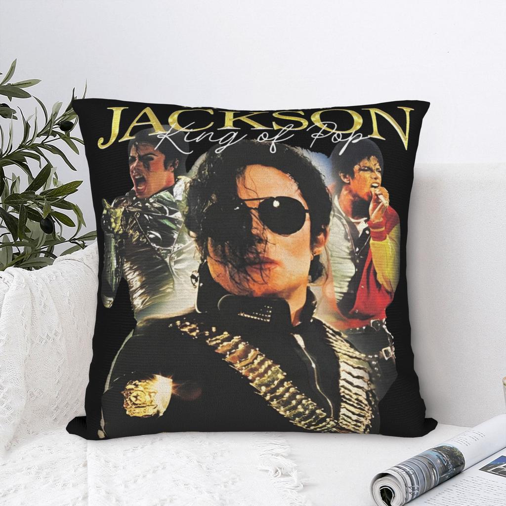 The Eternal King Of Pop Tribute Pillow Cover Michael Jackson Cushion Cover Retro Trendy Pillow Case For Chair Sofa Home Decor