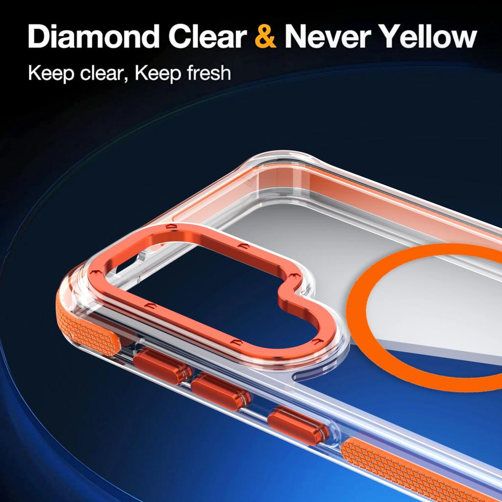 Luxusní kovový objektiv Nárazuvzdorný magnetický průhledný kryt pro Samsung S25 S24 S23 Ultra Plus S25 Edge S23FE S24FE Magsafe kryt