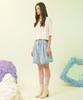 UNKNOWN PLANET Tucked-In Half Denim Pants Light Blue