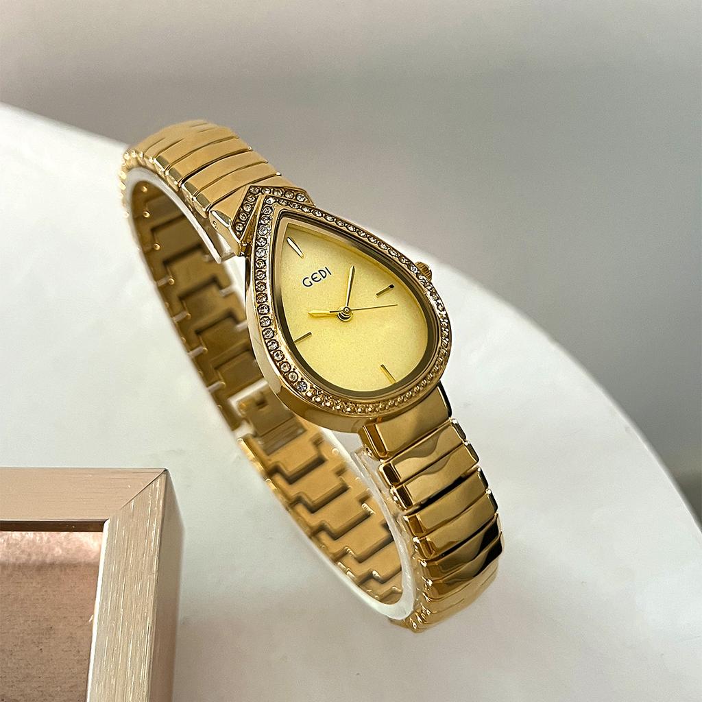 Watch Women'S Light Luxury Water Drop Diamond Exquisite Fashion Niche Personality Women'S Quartz Watch
