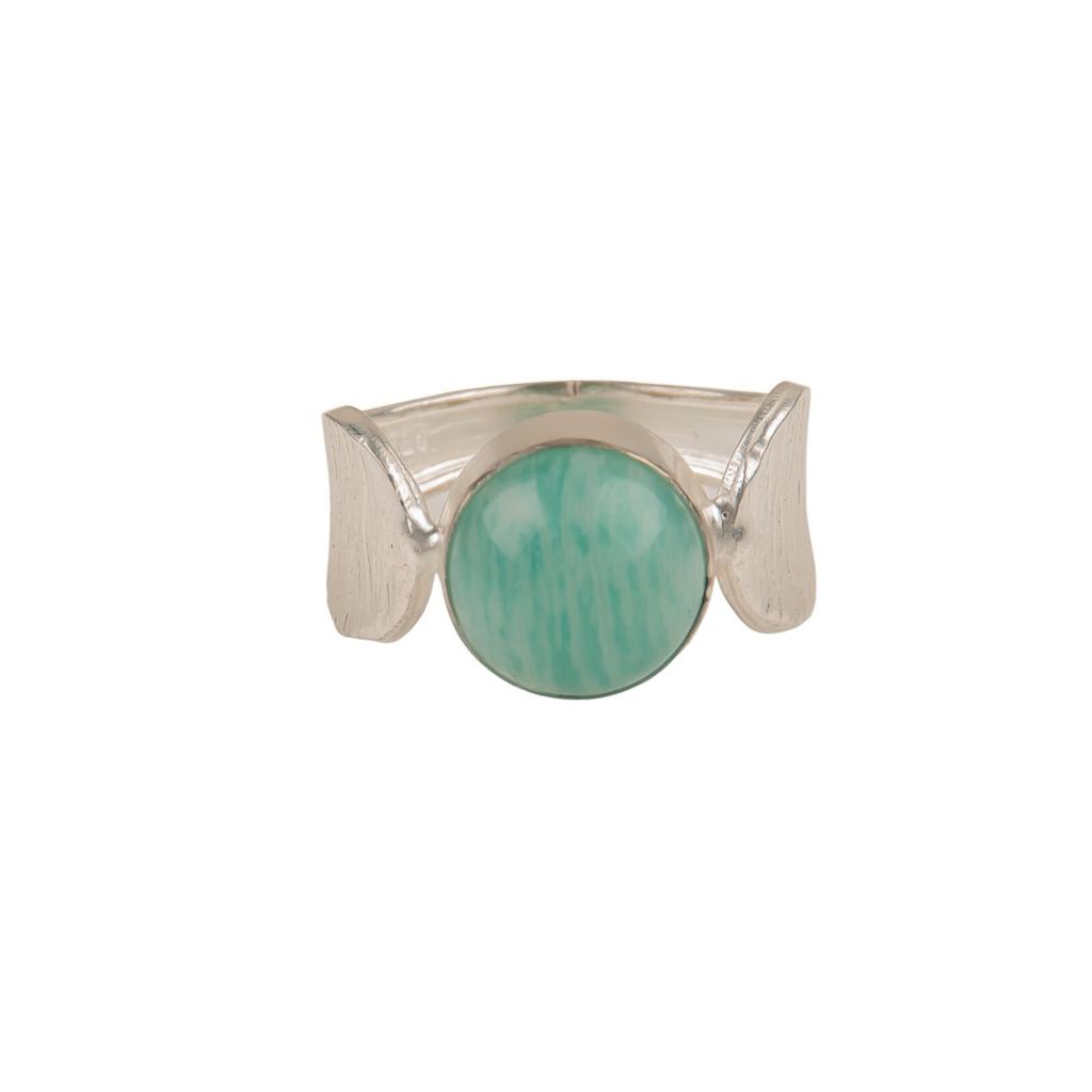 Natural Amazonite Gemstone Handmade 925 Sterling Silver Jewelry Beautiful Ring RR-1-23