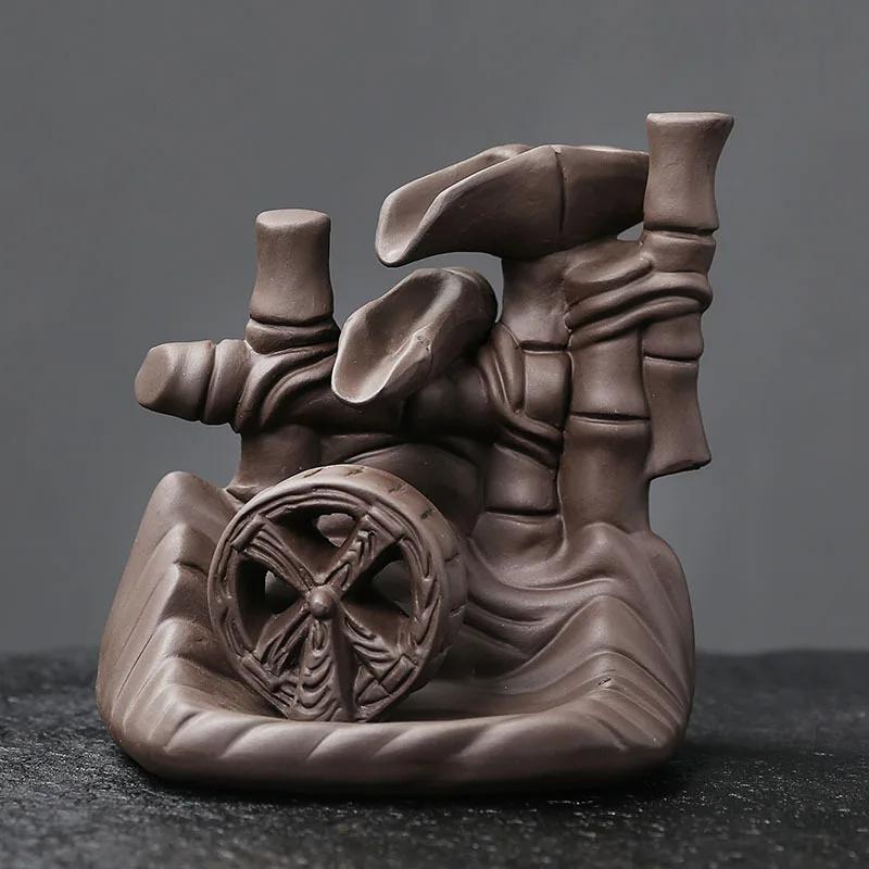 Purple Clay Backflow Incense Burner for a Calming and Relaxing Atmosphere Lucky Feng Shui for Home Decoration (Without Incense)