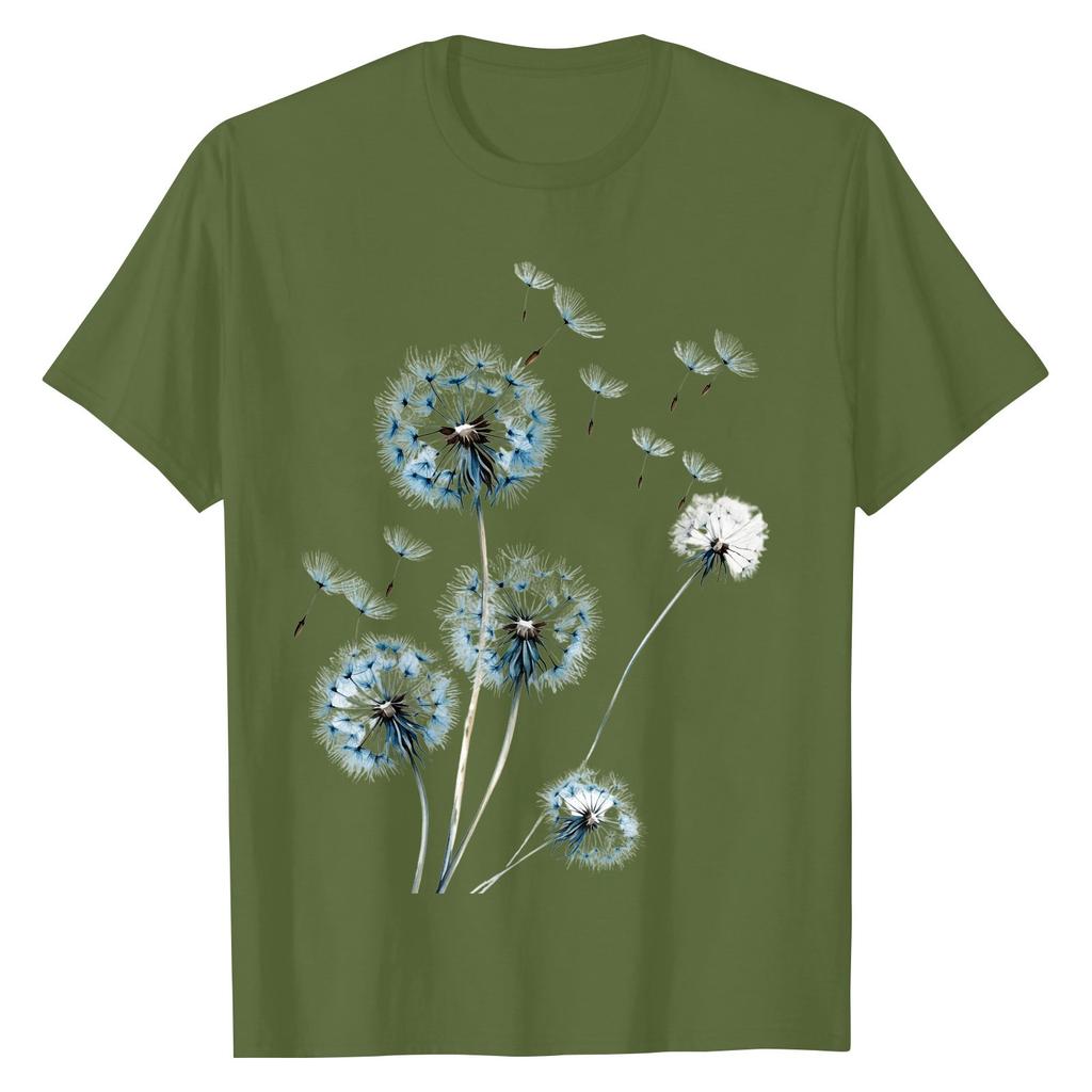 Women's Fashion Casual Printed Short Sleeve Round Neck Pullover Tops