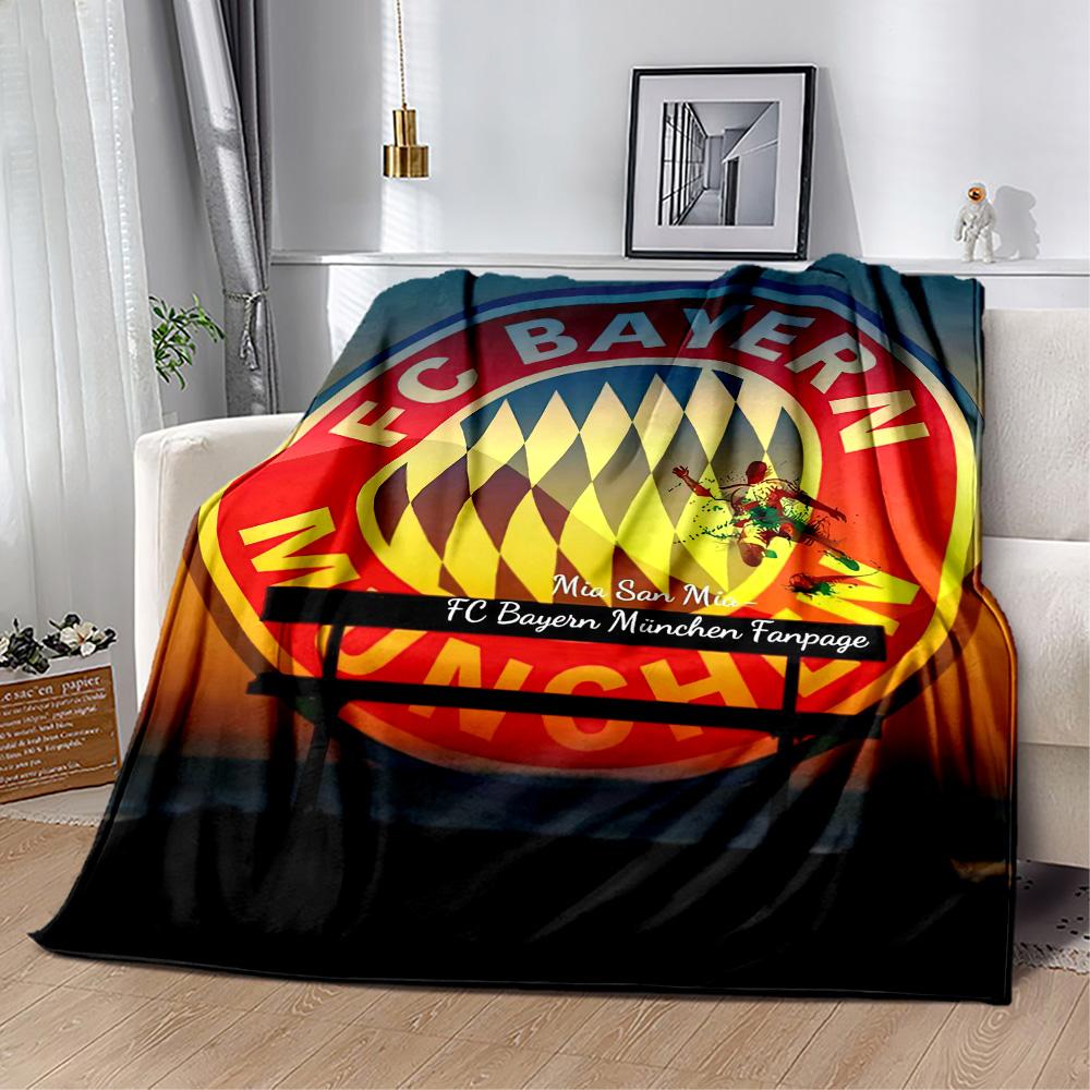 Bayern Munich Blanket Warmthful Decor Perfect for Office Chair Livingroom Seaside Four Seasons Universal Playful Design
