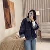Women's Retro Patchwork Washed Denim Jacket - Spring 2025 Fashion, Loose Casual Top