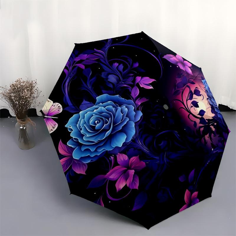 1pc Enchanted Night Garden Umbrella with Plastic Handle, Suitable for All Seasons Outdoor PT384