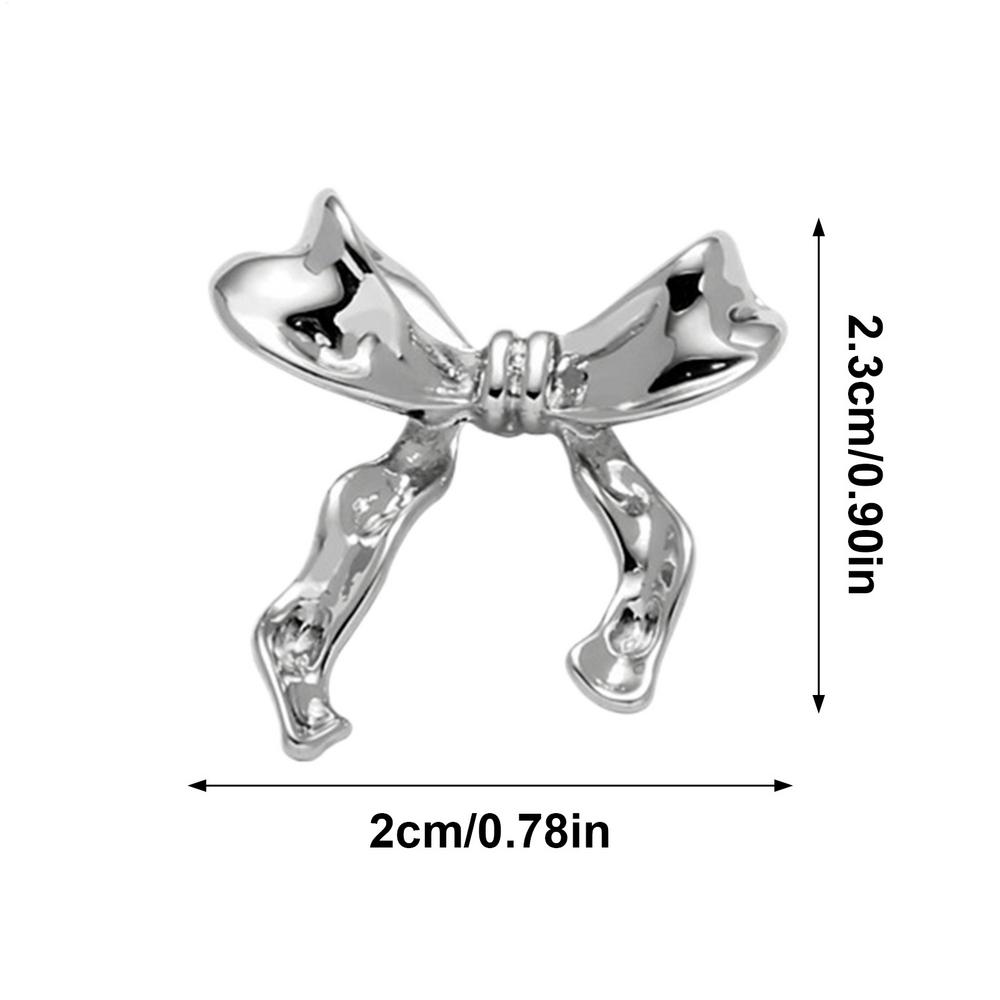 Bow Stud Earrings Versatile Stud Earrings with Ribbon Shape Charming Shining Earrings Plated with 14K Gold for Dating Gathering