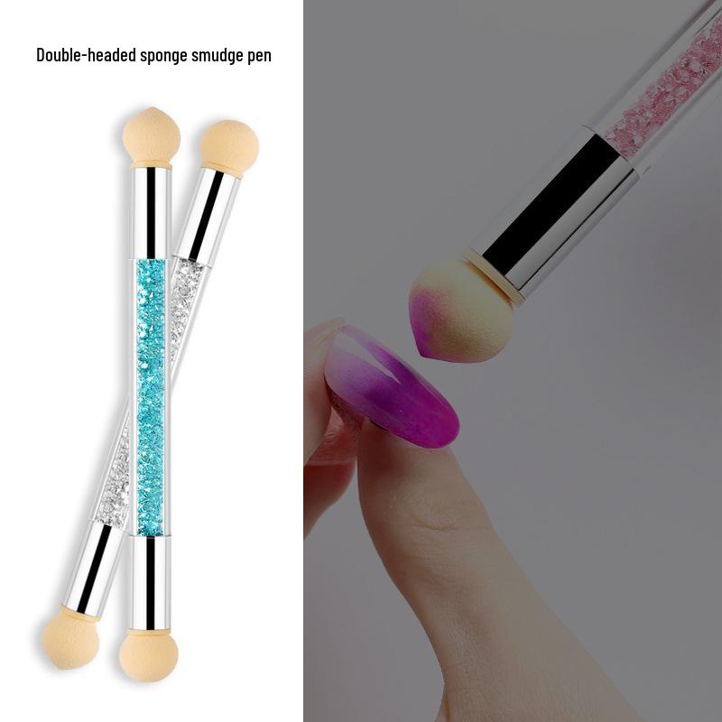 Nail Art Double-Ended Sponge & Dotting Tool for Gradient and Blending