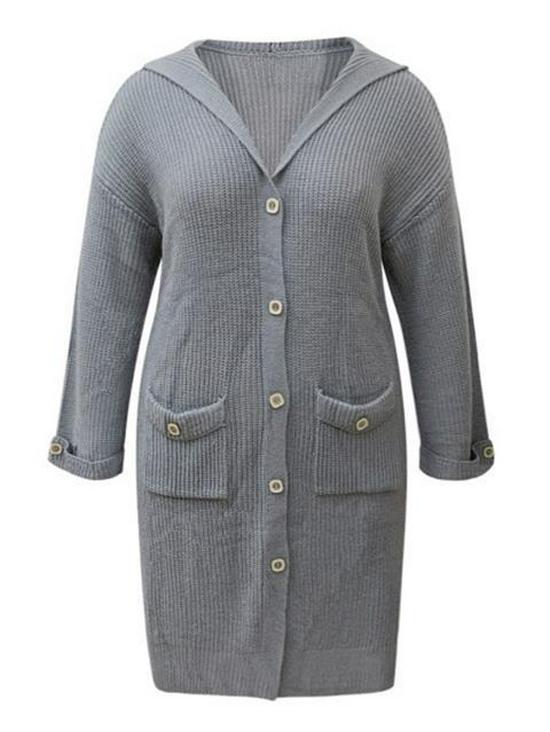 2025 Autumn/Winter Women's V-neck European & American Knit Cardigan - Loose Solid Color.