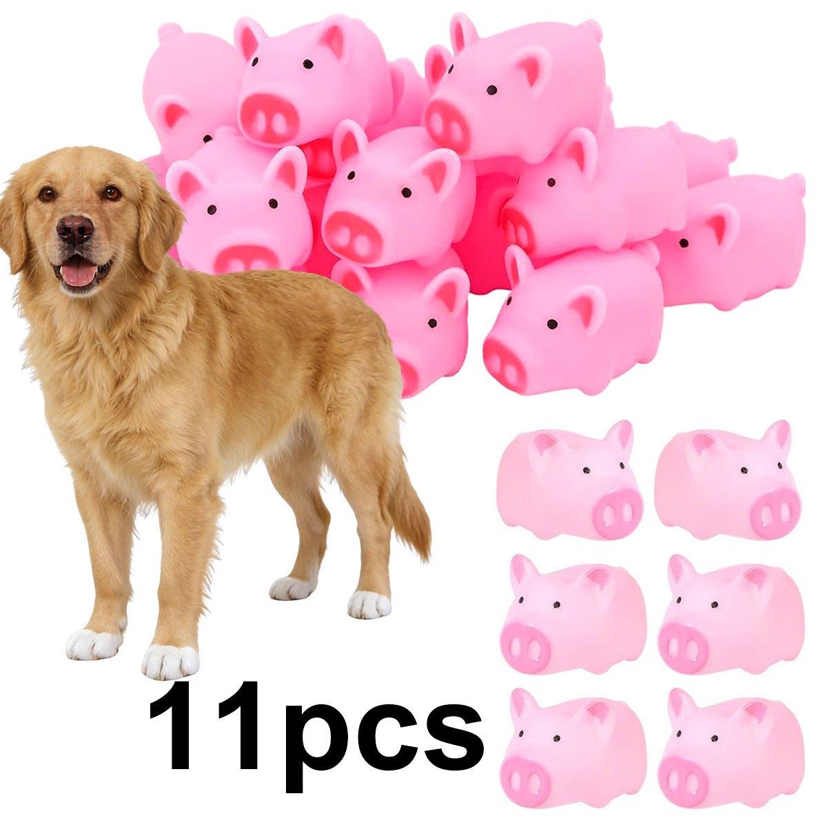 

11pcs Durable Rubber Pet Chew Toys - Mini Pink Pig Squeaky Toys for Cat/Dog | Bath Time, Party Decor & Birthday Gift ZSY