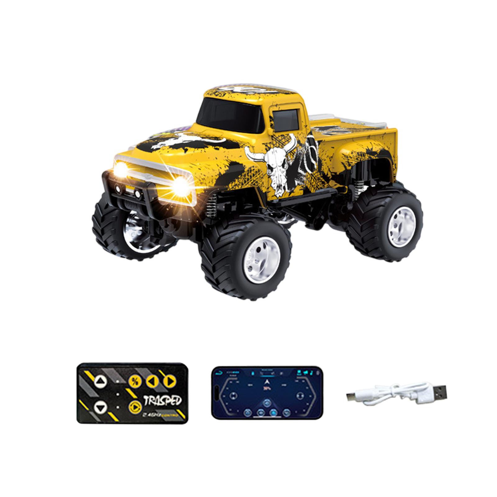 

Радиоуправляемый грузовик, Радиоуправляемый полугрузовик с прицепом, Радиоуправляемый грузовик 1/64 масштаб сплава, 2025 Новый Радиоуправляемый грузовик, 2.4 ГГц пульт дистанционного управления, Для детей Подарки One Size жёлтый