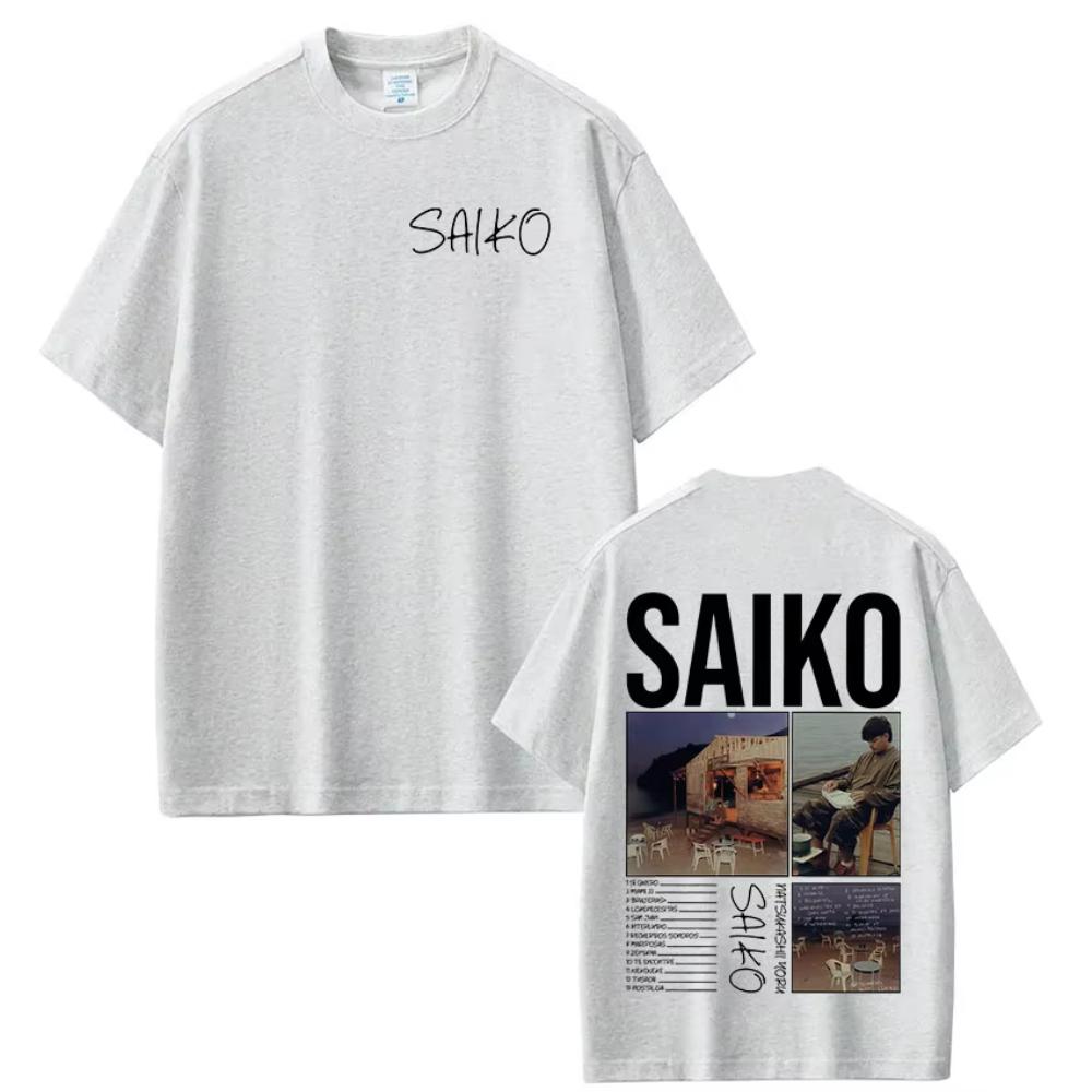 Rapper SAIKO Natsukashii Yoru Album 2025 T-shirt Men's Women Cotton Oversized T-shirts Hip Hop Retro Short Sleeve Print T Shirts