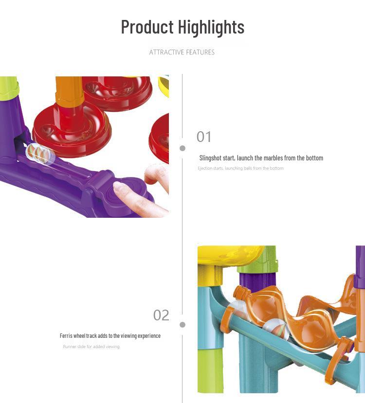 Versatile Interlocking Slide Blocks: 3D Marble Run Ejection Pipe Maze Toys