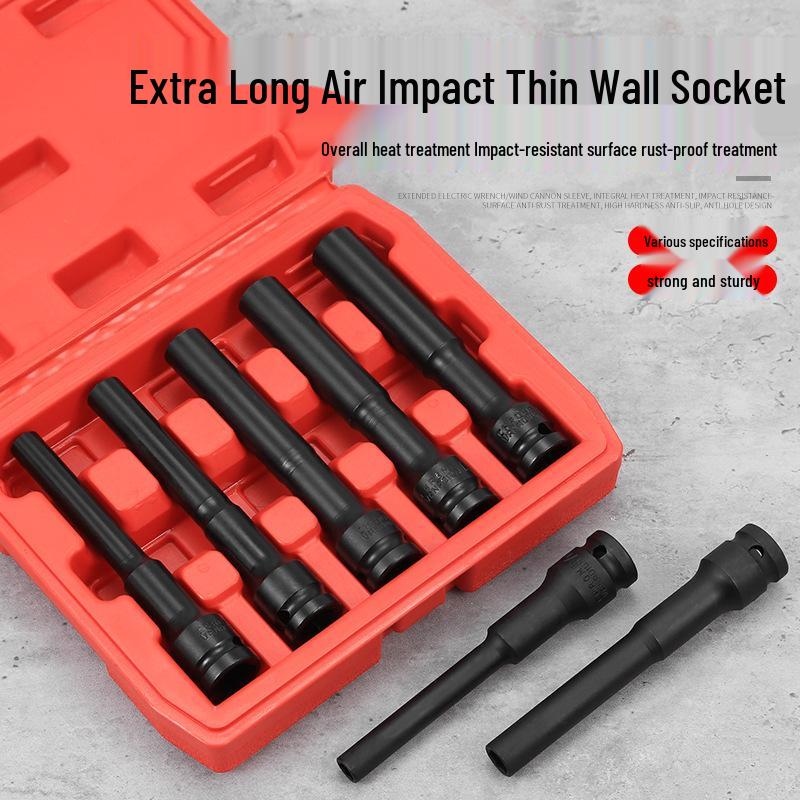 Ultra-Thin Long Thin-Wall Impact Socket Wrench for Motorcycle & Electric Vehicle Repair