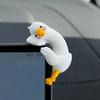 Mini Resin Goose Figurine Funny Resin Small Goose Computer Decor Collectible Cute 3D Craft Sculpture for Office Desk Car Dashboard Home Decor