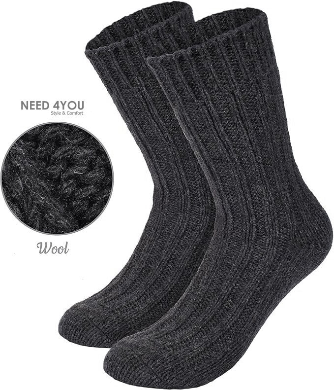 Vlněné ponožky 4 páry sada Zimní teplé ponožky pro muže a ženy