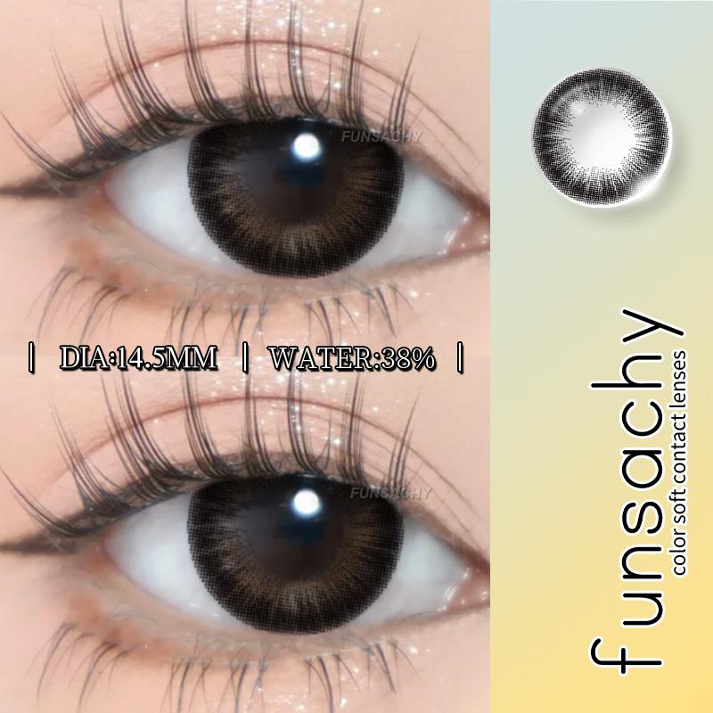 FUNSACHY 2PCS Yearly Colored Contact Lenses for Eye Natural Pupils Grey Blue Contact Lenses Beauty Cosmetics High Quality Lens