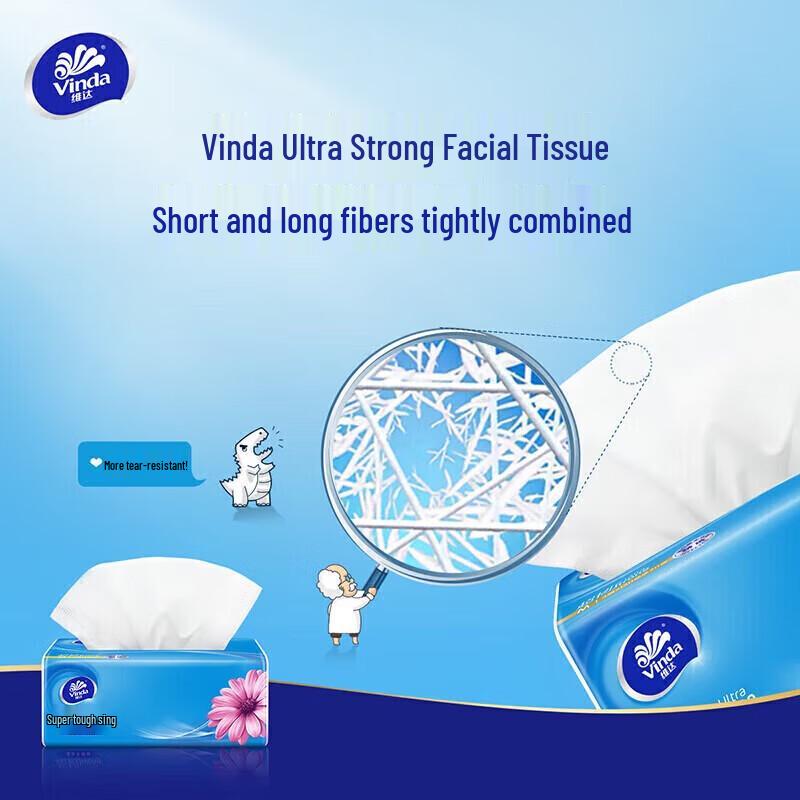 Vinda Ultra-Tough 3-Ply Facial Tissues