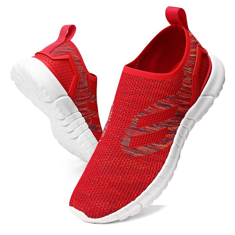 Men Slip on Sneakers 2025 Red Lightweight Breathable Mesh Men's Sneakers Cushioned Comfortable Sports Shoes for Men