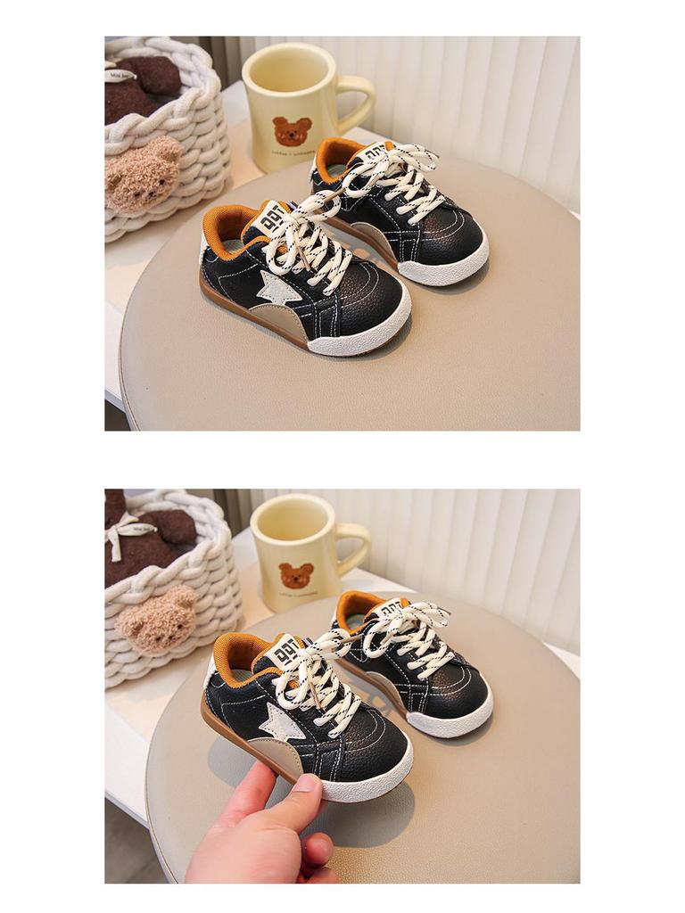 2025 Autumn/Winter Girls' Star Sports Shoes: Soft, Non-Slip, Casual Footwear for Medium and Large Kids