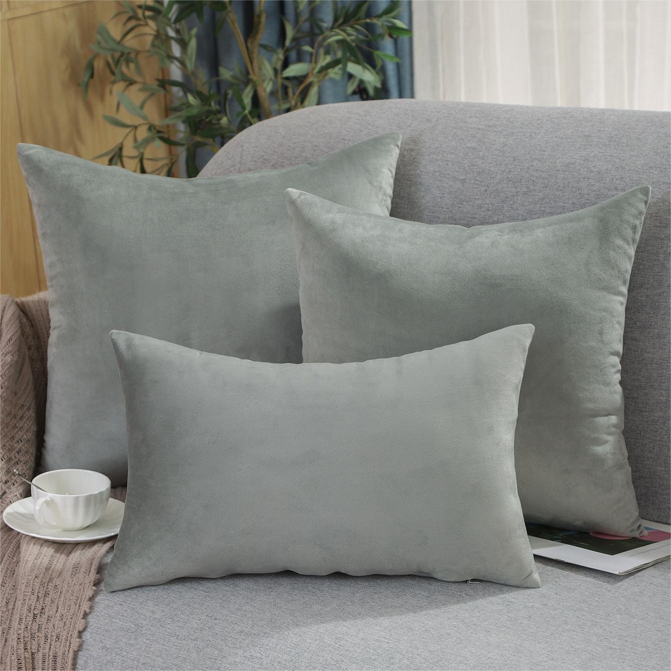 

New Fashion Twill Velvet Pillow Cover Modern Simple Solid Color Pillow Home Living Room Sofa Bedroom Cushion Cover (as the picture-72759-)-50 * 50cm pillow cover