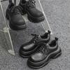 Sapatos Casuais Masculinos de Couro com Solado Grosso Aumento Tênis Masculino Moda Homem Sapatos Oxfords Calçados Formais