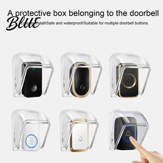 Wireless Doorbell Housing Weatherproof Cover Transparent Rain Shield for Home Security Accessory Outdoor Waterproof Protective Case Wall Mounted