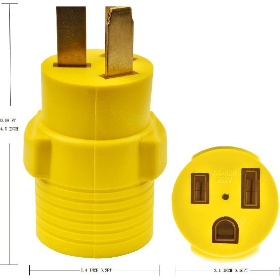 Electrical Adapter 10-50P To 6-50R 50AMP 240V Power Adapter 10-50P To 6-50R