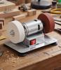 Electric Small Sander High Efficiency Portable Sanding Machine with 2 Wheels for Home DIY Woodworking Metal Polishing