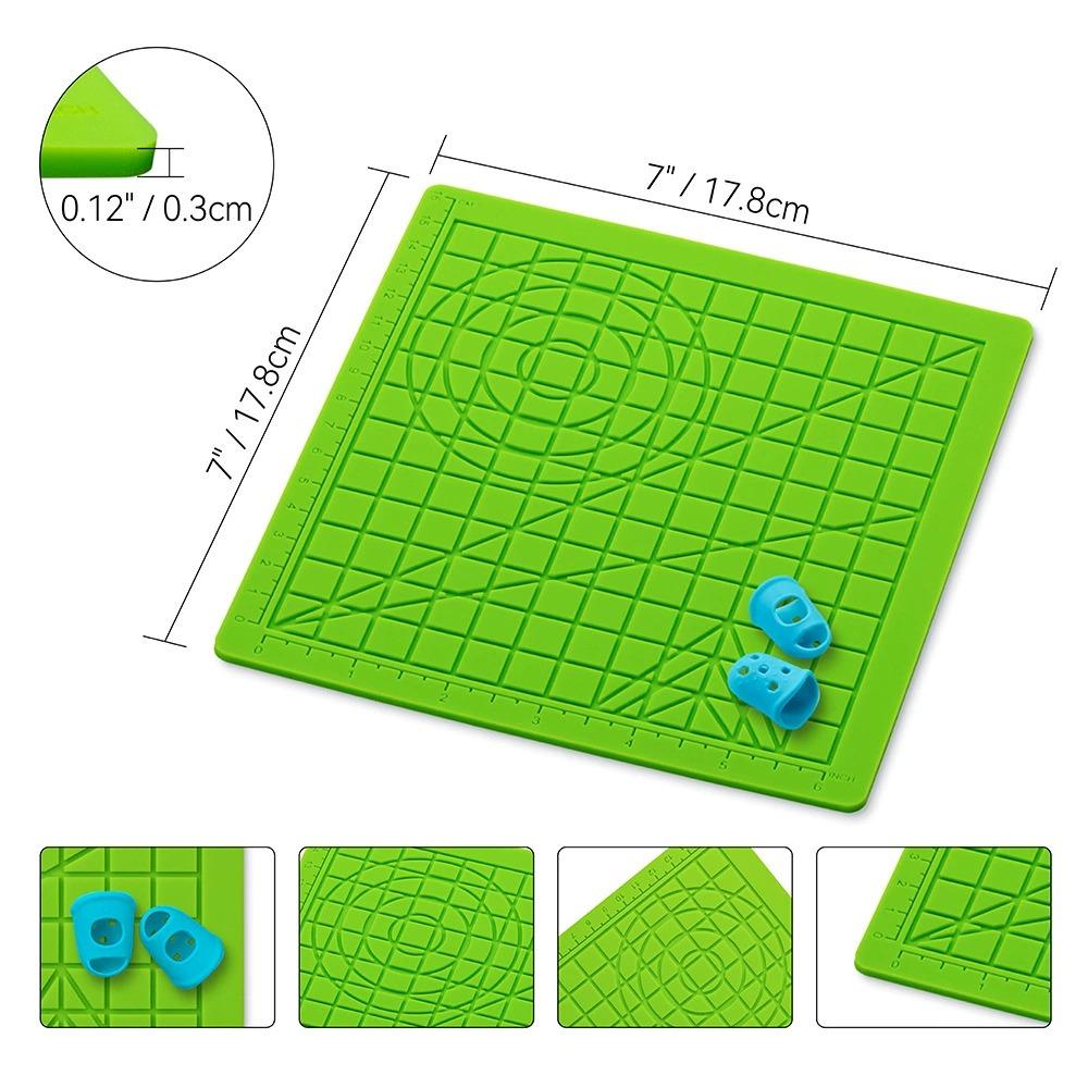 3D Printing Silicone Mat DIY With 2 Finger Protectors Template Drawing Tool Silicone Pad Drawing Tools for Kids Adults