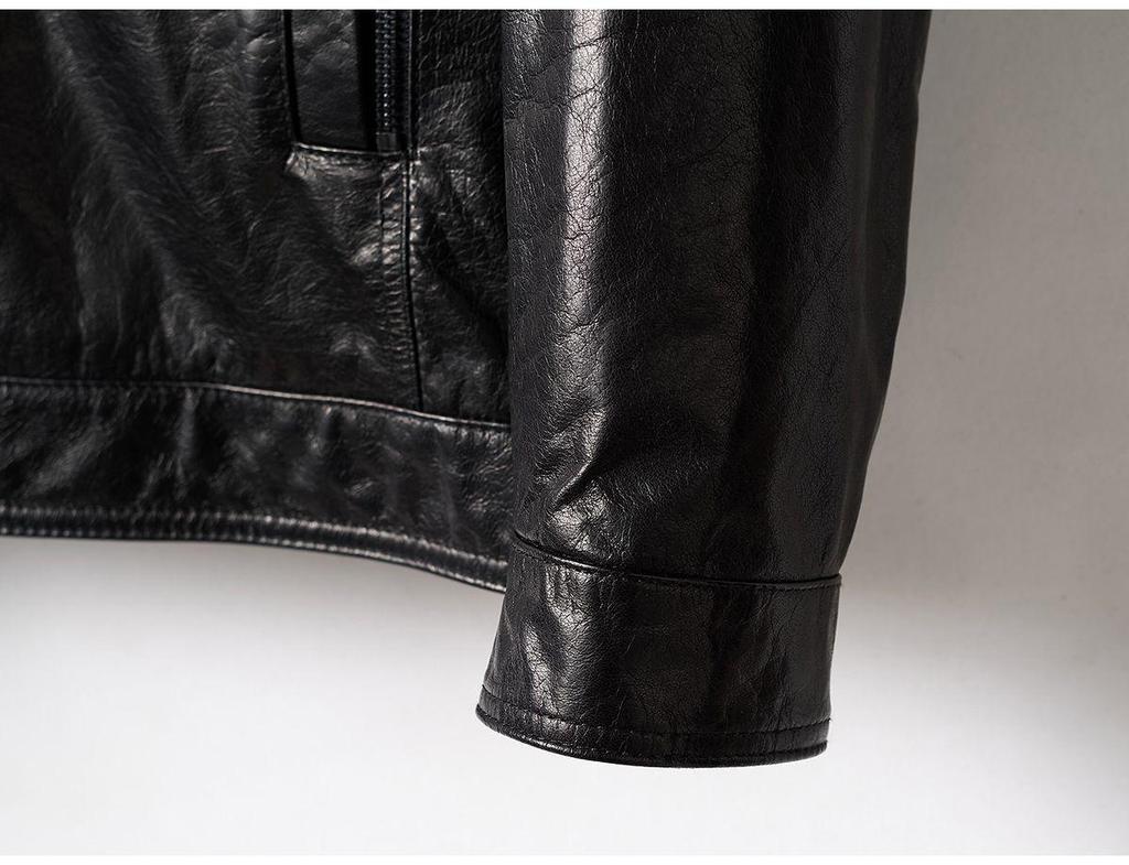 2025 Autumn Genuine Leather Men's Cowhide Waxed Jacket Business Outerwear