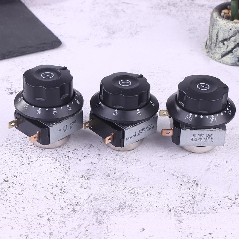 1ks 60/90/120minutový knoflíkový časový spínač pro mikrovlnnou troubu se zvonkem, mechanický časový spínač, díly pro teplou skříň, dezinfekční skříň, troubu