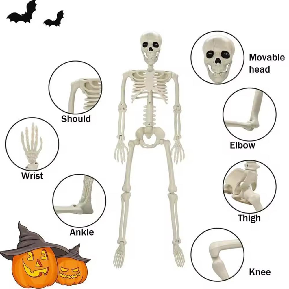 40cm Posable Halloween Human Shape Skeleton Skeleton Human Shape Bones Halloween Herror Decorations Haunted House Horror Props