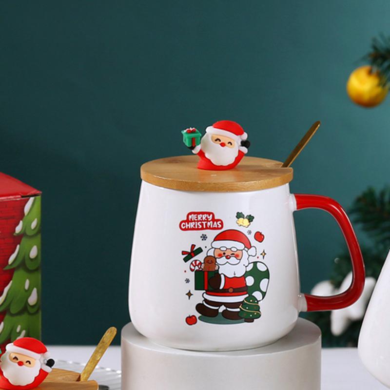 Christmas Ceramic Mug Gift Set - Santa Claus New Year Office Coffee Mug