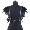 Vintage Gothic Feather Shawl Cape with Shoulder Wing Necklace for Women