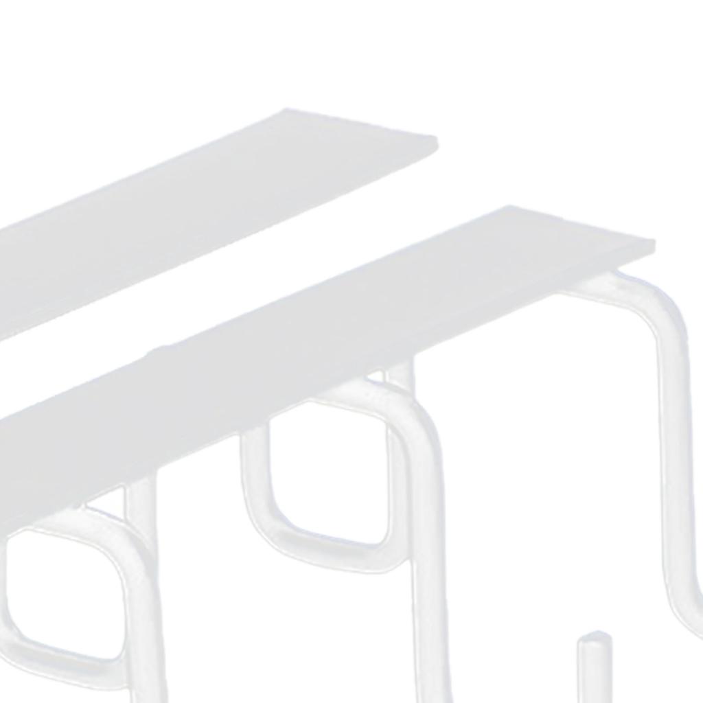 Kitchen Utensil Holder Hanger Iron Double Row Hook Spoon Shovel Shelving for Restaurant White