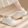 Leather Little White Shoes Women's Casual Versatile Dad Shoes Spring and Autumn Flat Bottom Thick Sole Women's Sports Shoes Women's Shoes