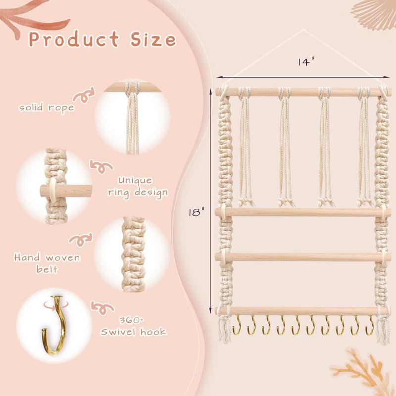 Baby Bow Hanger Beech Wood Hair Bow Hanger Decorative Space-Saving Clip Hangable Storage Rack For Headband Closet Dorm Vanity