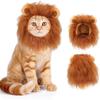 Cat Halloween Costumes - Lion Mane Wig for Cats & Puppies, Adjustable Pet Cosplay Apparel Kitten Outfits for Halloween Christmas Cat Birthday Party