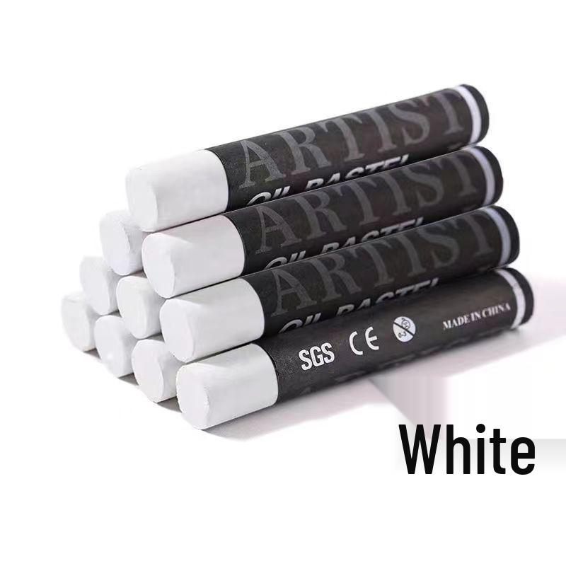 Supermjuk enfärgad oljepastellpinne - Vit, Svart eller Grå