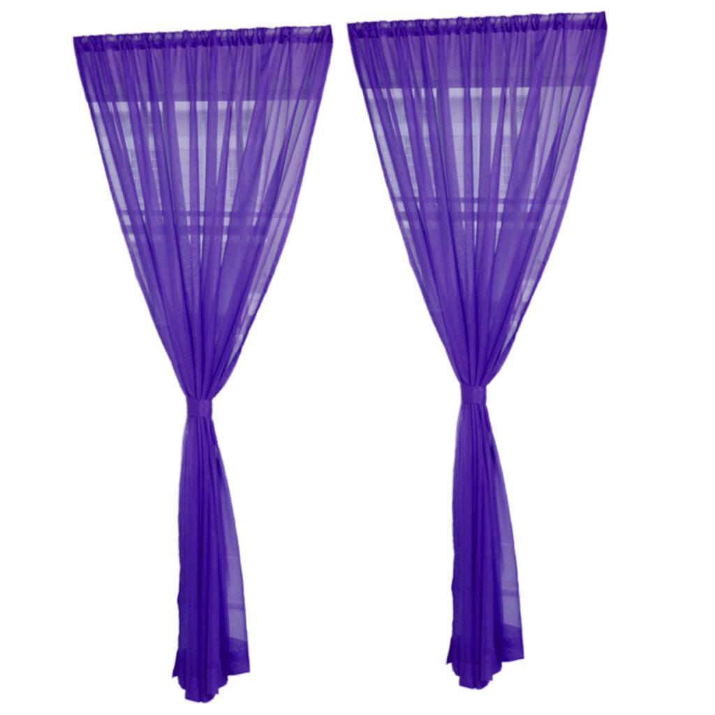 2 Panel Kitchen Curtain Sheer Door Window Voile Drape - 200x270cm